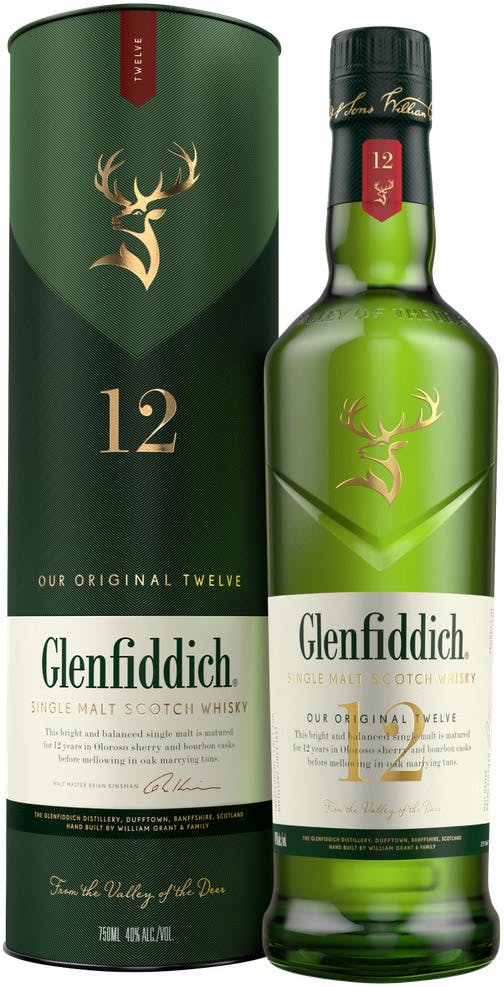 Glenfiddich Single Malt Scotch Whisky 12 year old 750ml