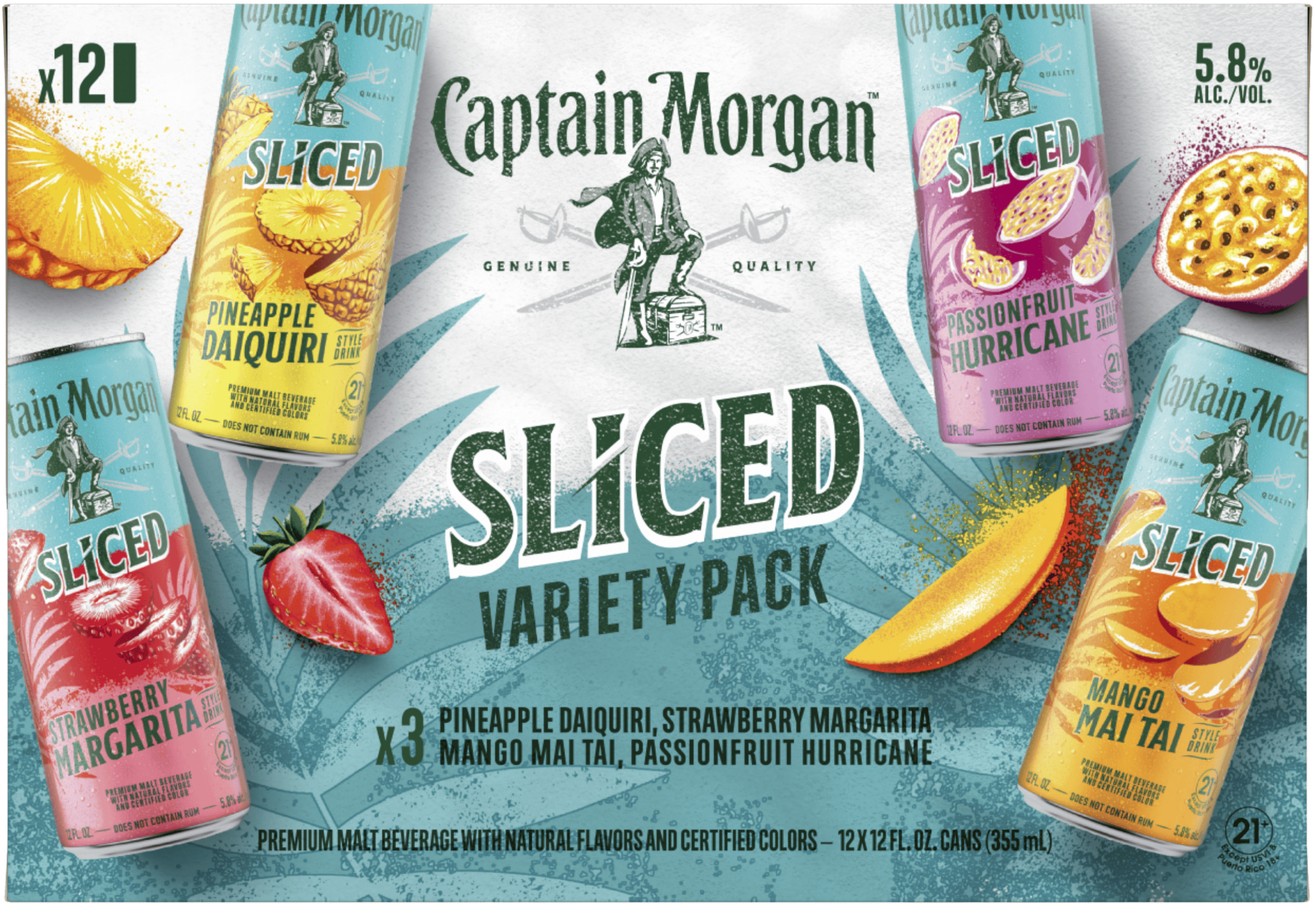 Captain Morgan Sliced Variety Pack 12 pack 12 oz. Can - Vine Republic