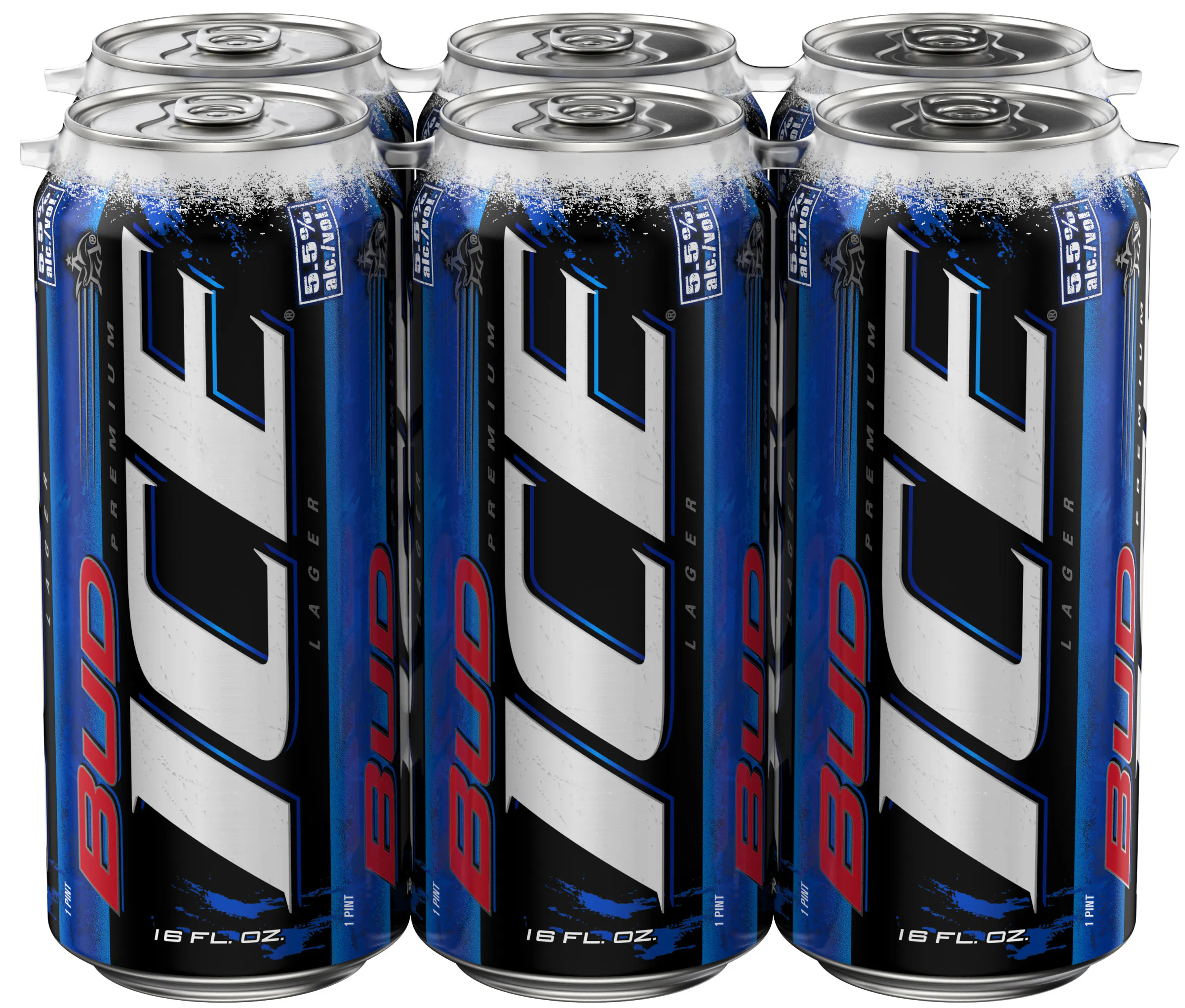 Budweiser Bud Ice 6 pack 16 oz. Can - Order Liquor Online