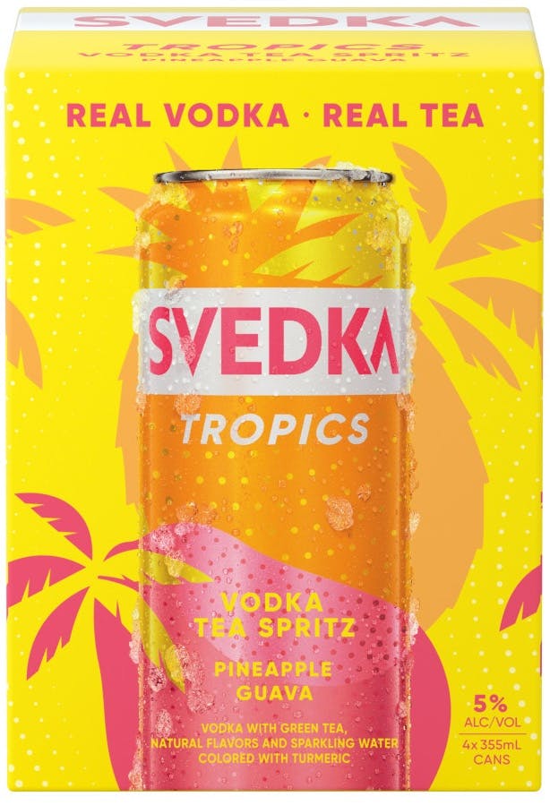 Svedka Tropics Vodka Tea Spritz Pineapple Guava 4 pack 355ml Can