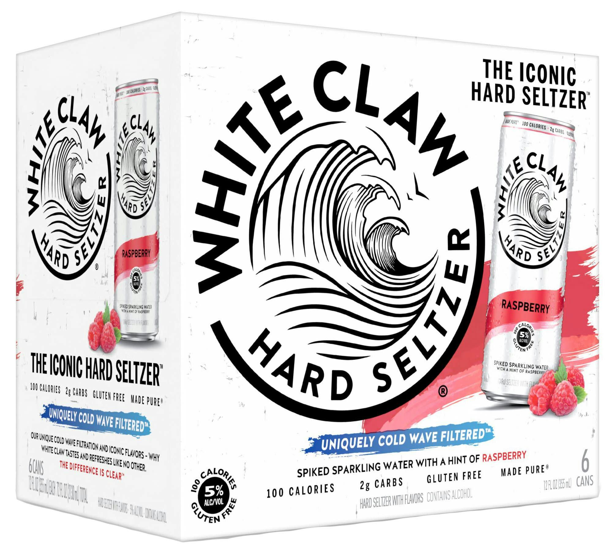 White Claw Raspberry 6 pack 12 oz. Can