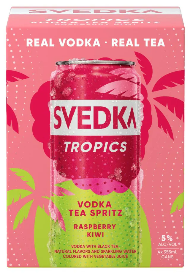 SpaVita◆サッキー◆ Svedka Tropics Vodka Tea Spritz Raspberry Kiwi 4 pack 355ml Can
