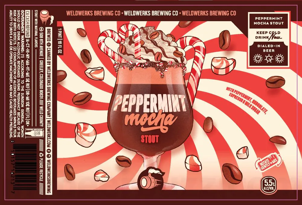 Peppermint OBSESSION 素敵〜♪ WeldWerks Brewing Co. Peppermint Mocha Stout 4 pack 16 oz. Can