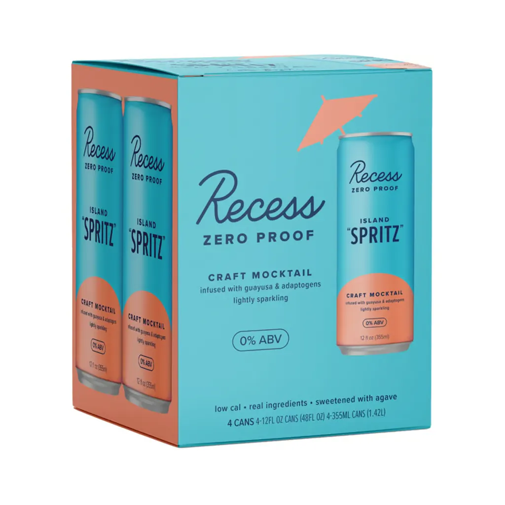 Recess Zero Proof Island Spritz 4 pack 12 oz. Can - Yankee Spirits