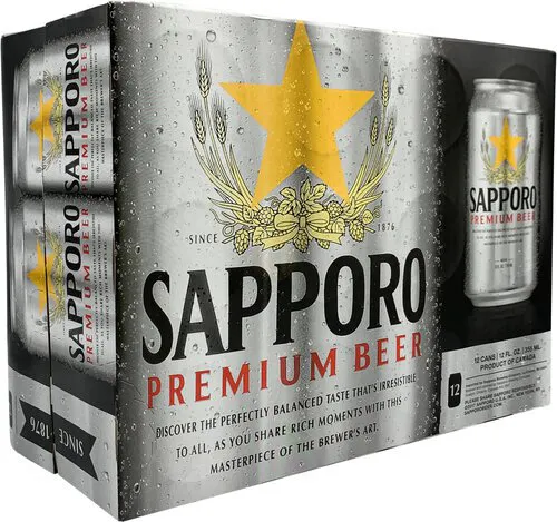 Sapporo Premium Beer 12 pack 12 oz. Can - Allendale Wine Shoppe