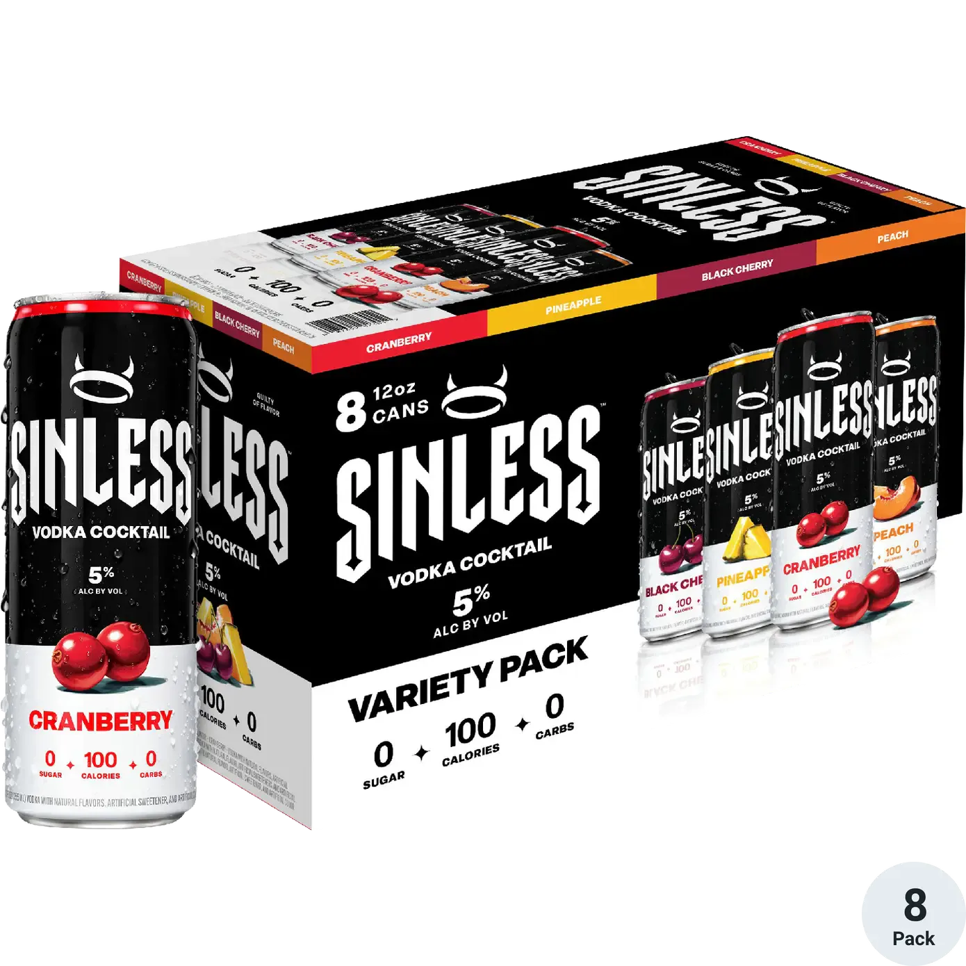 Sinless Spirits Vodka Cocktail Variety Pack 8 pack 12 oz. Can 
