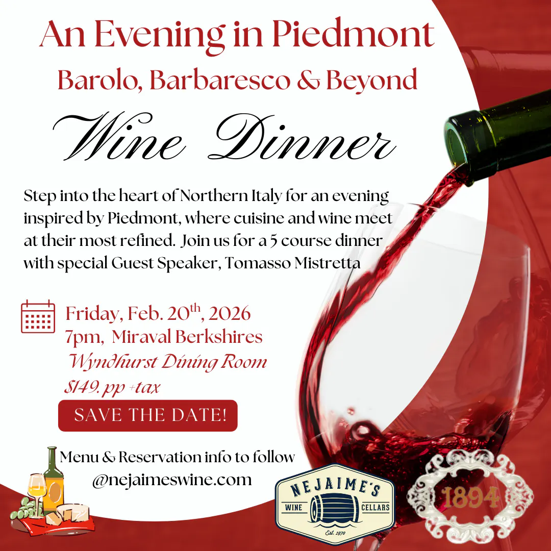 An Evening in Piedmont Wine Dinner, Save the Date!