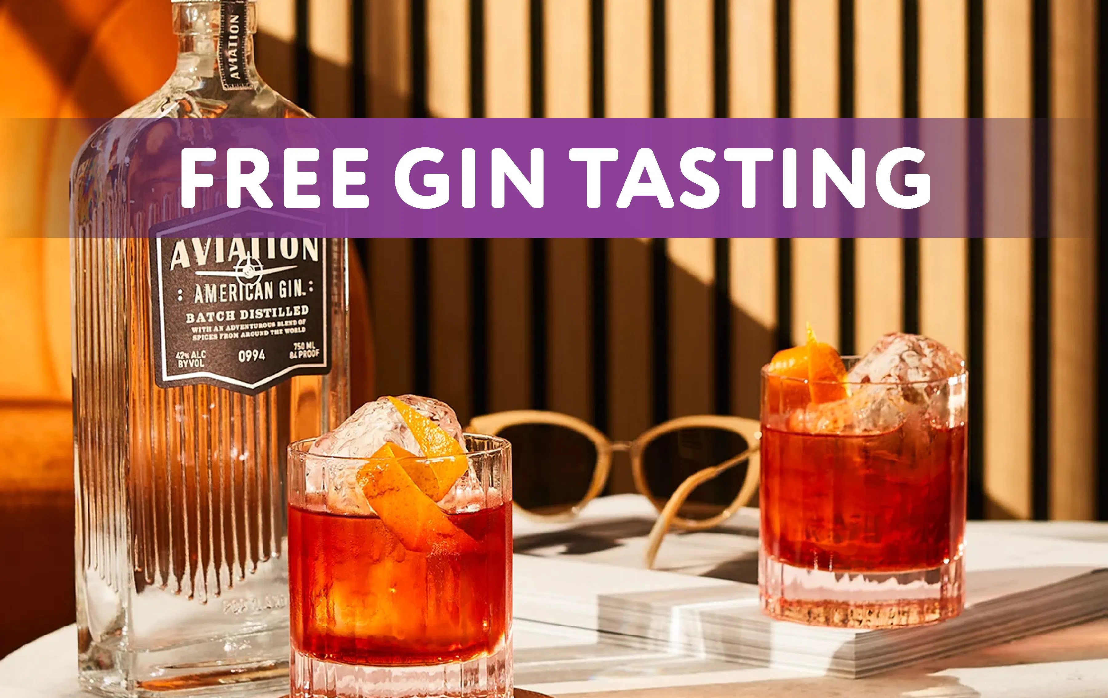 Aviation Gin Tasting