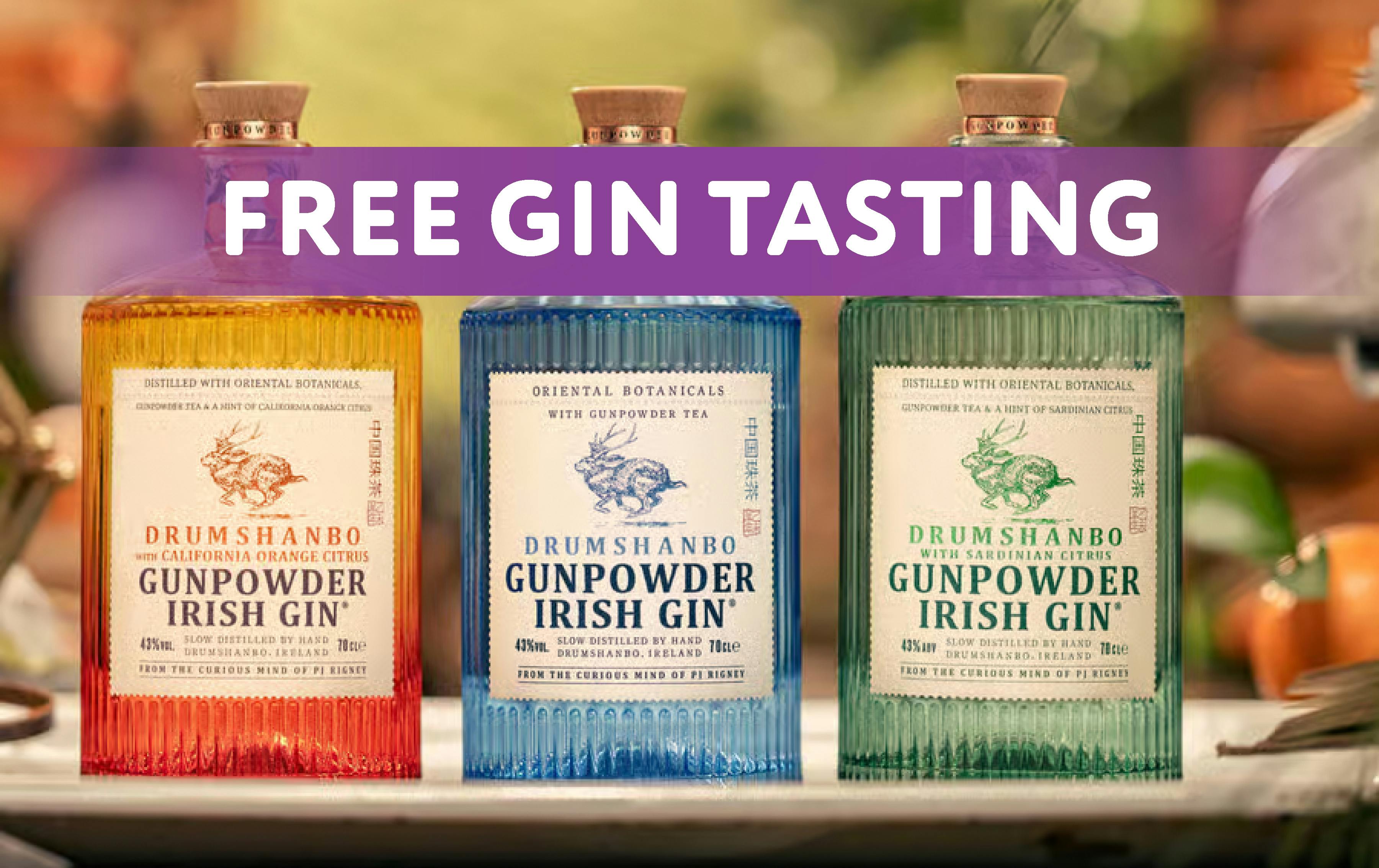 FREE Gunpowder Irish Gin Tasting