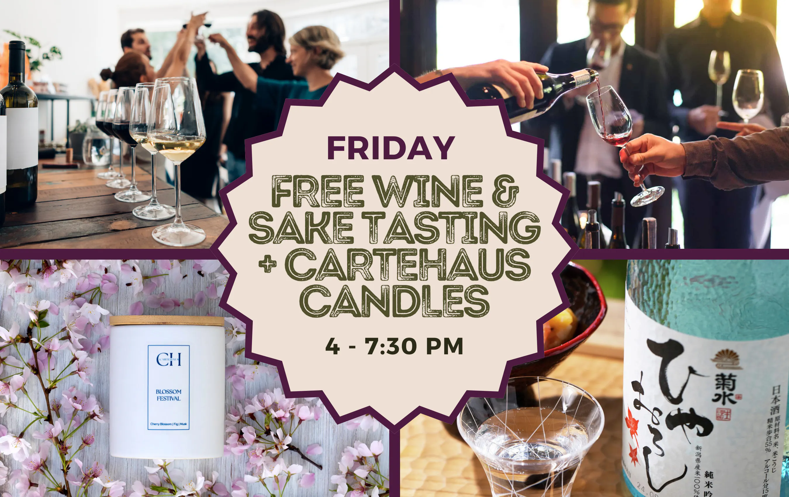 Friday Wine & Sake Tasting (+ CarteHaus Candles Pop-Up Shop)